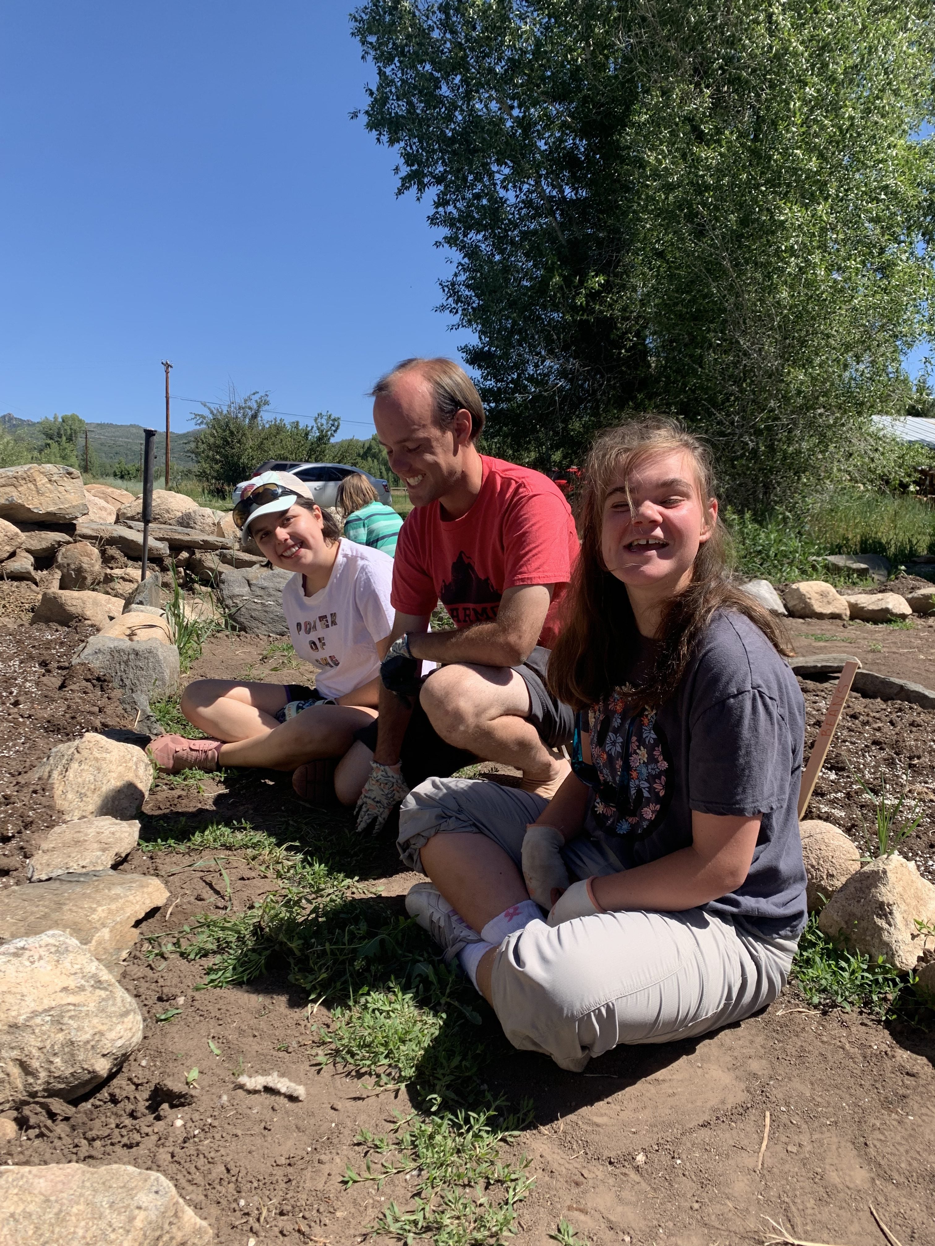 Some happy true North clients in our communal garden